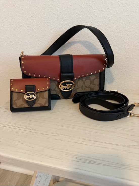Coach Handbags - Coach Two-Tone Signature Saddle Bag in Brown and Black